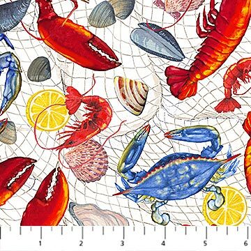 Catch of the Day - White Multi - 1/2m cut 55373