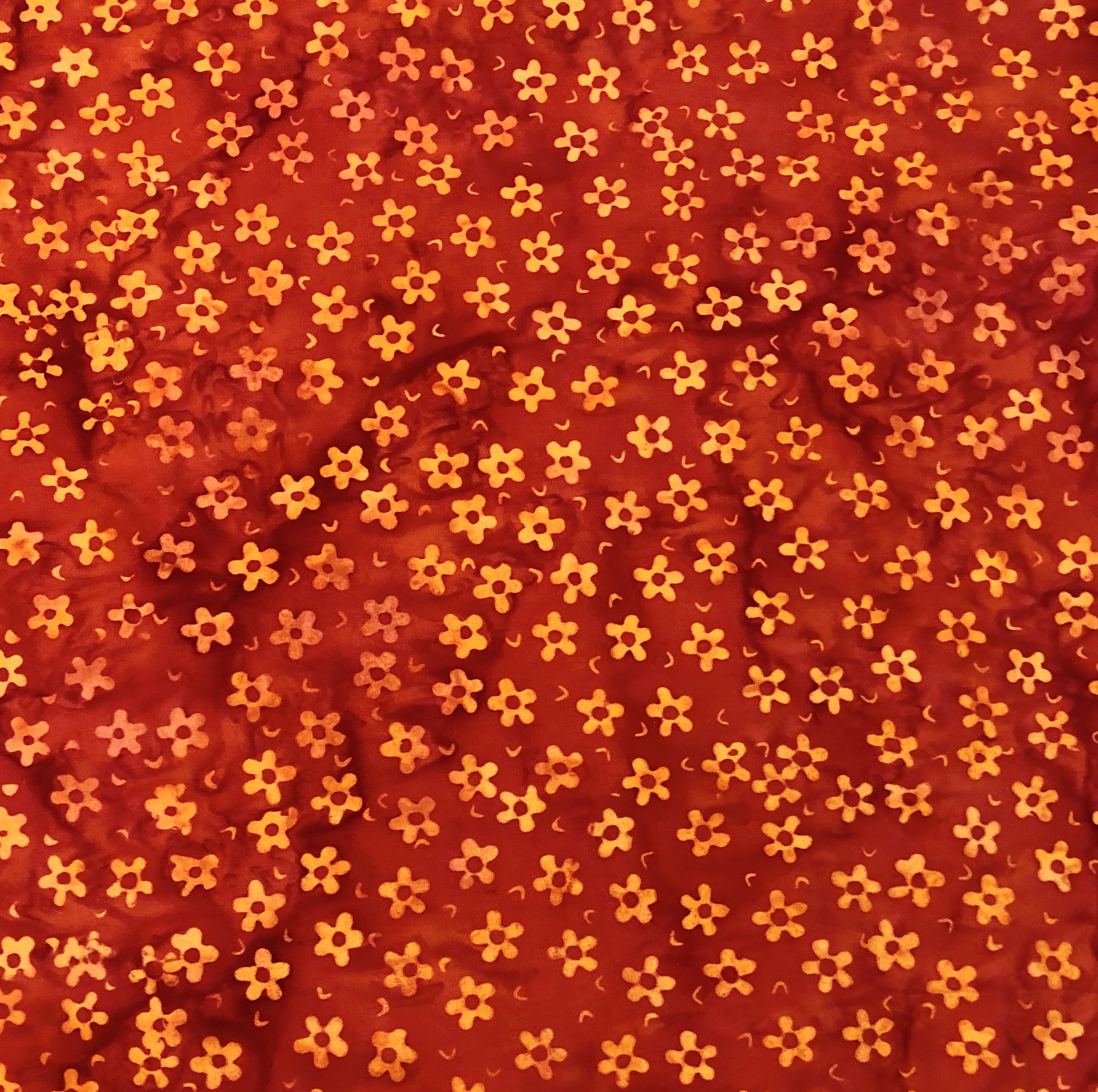 Fire Dance - Orange Flowers - Batik - 1/2m cut 55747