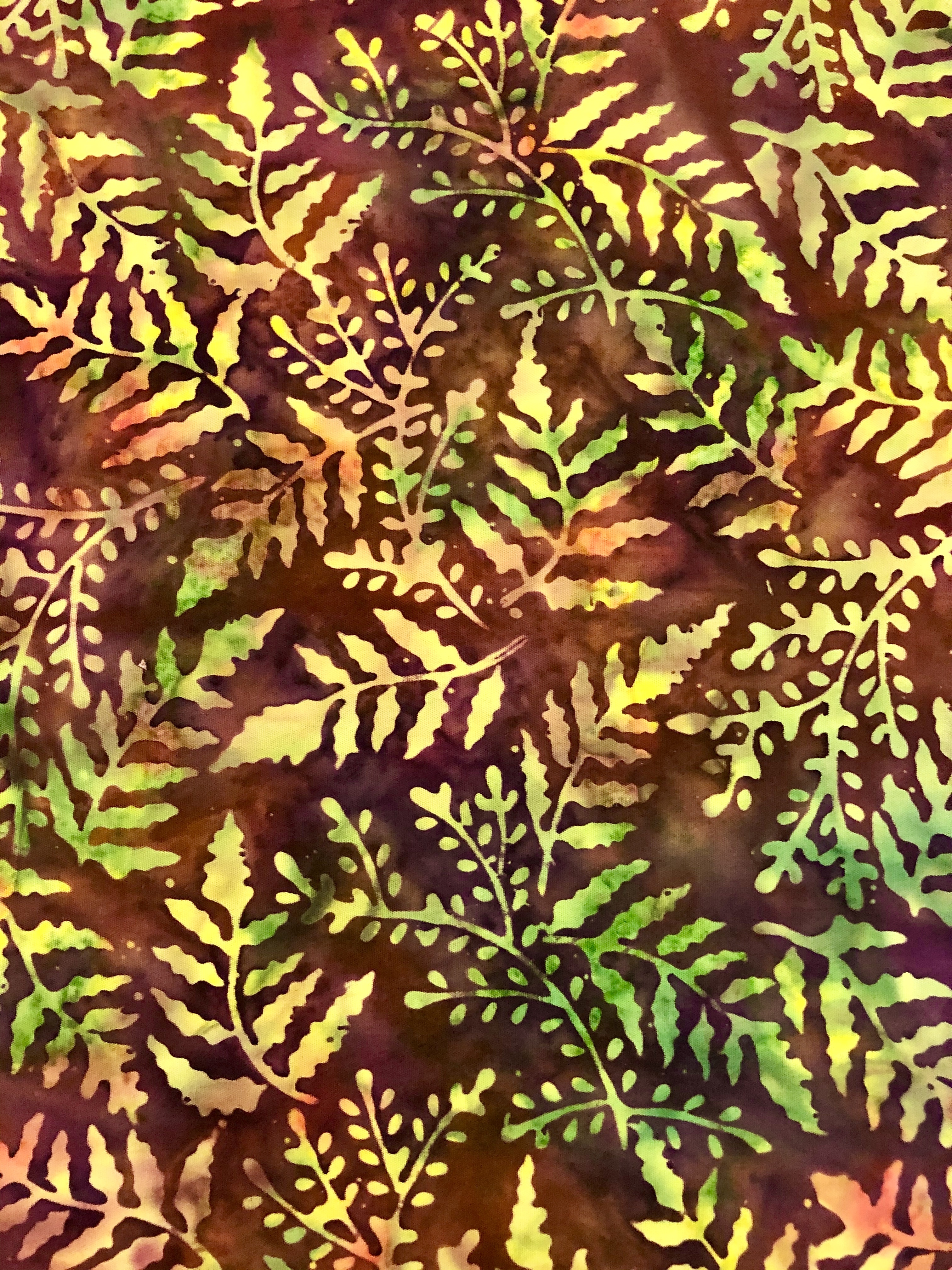 Citrine Delight - Large Ferns Batik - 1/2m cut 55740
