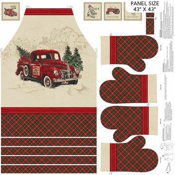 Vintage Christmas - Apron & Oven Mitt Panel 55788