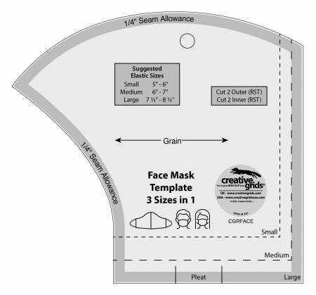 Creative Grids Face Mask Template 3 Sizes in 1 55796