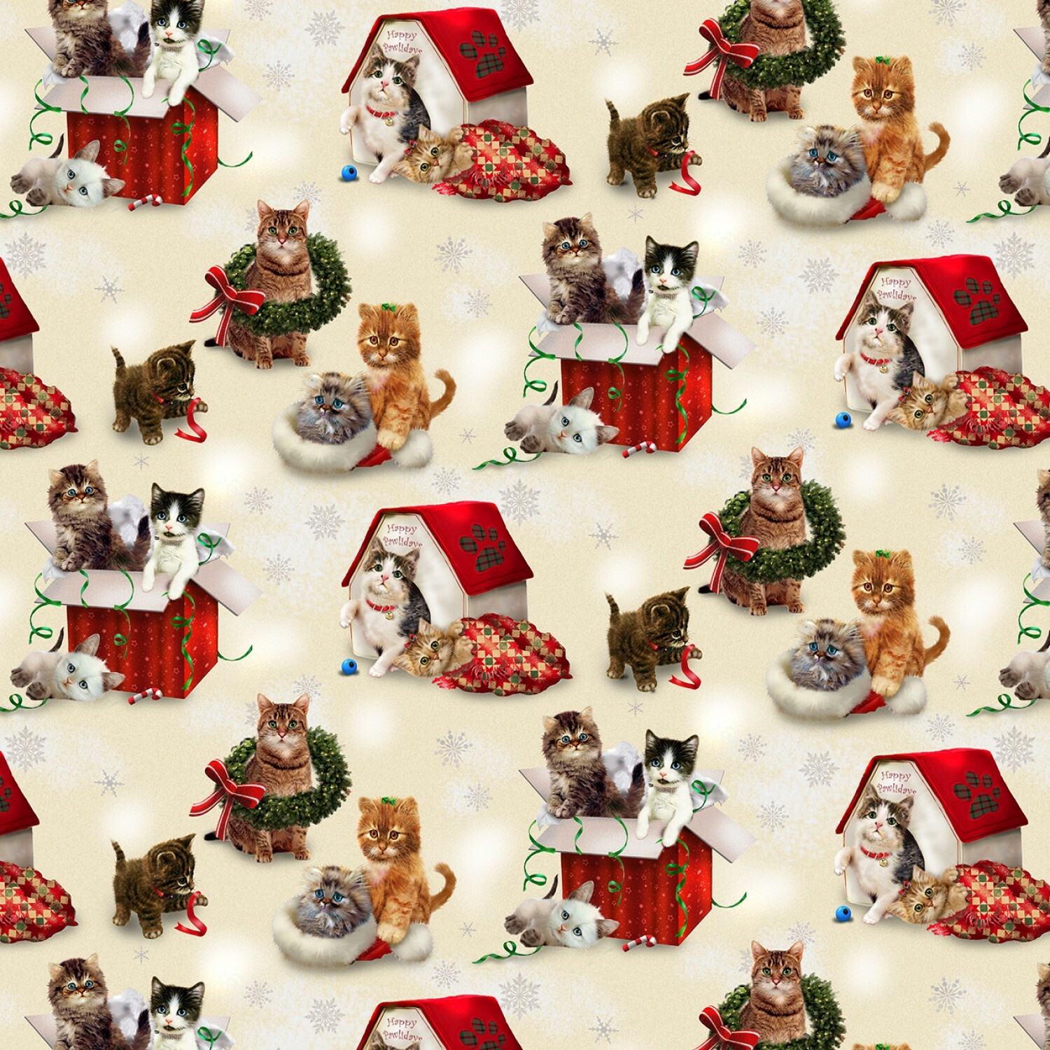 Kitty’s in Boxes - Fireside Kittens By Henry Glass - 1/2m cut 55862