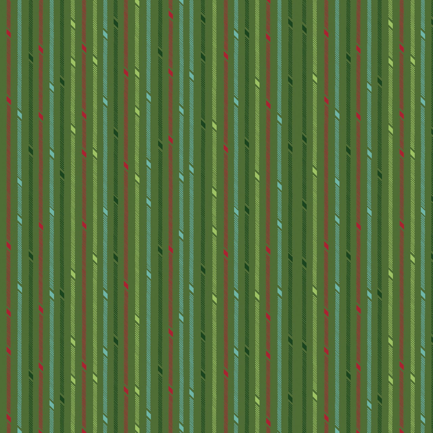 Green Candy Stripe - Better Not Pout by Nancy Halvorsen - 1/2m cut 55880