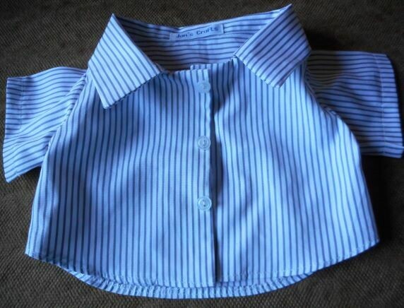 Shirt - grey and white stripe. Shirt - grey and white stripe.