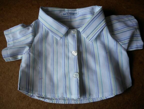 Shirt - dashed blue and green stripes Shirt - dashed blue and green stripes