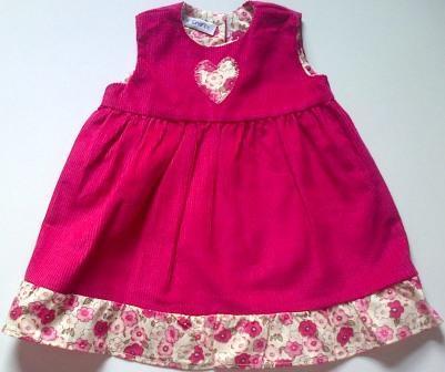 Pinafore with frill - cerise pink Pinafore with frill - cerise pink