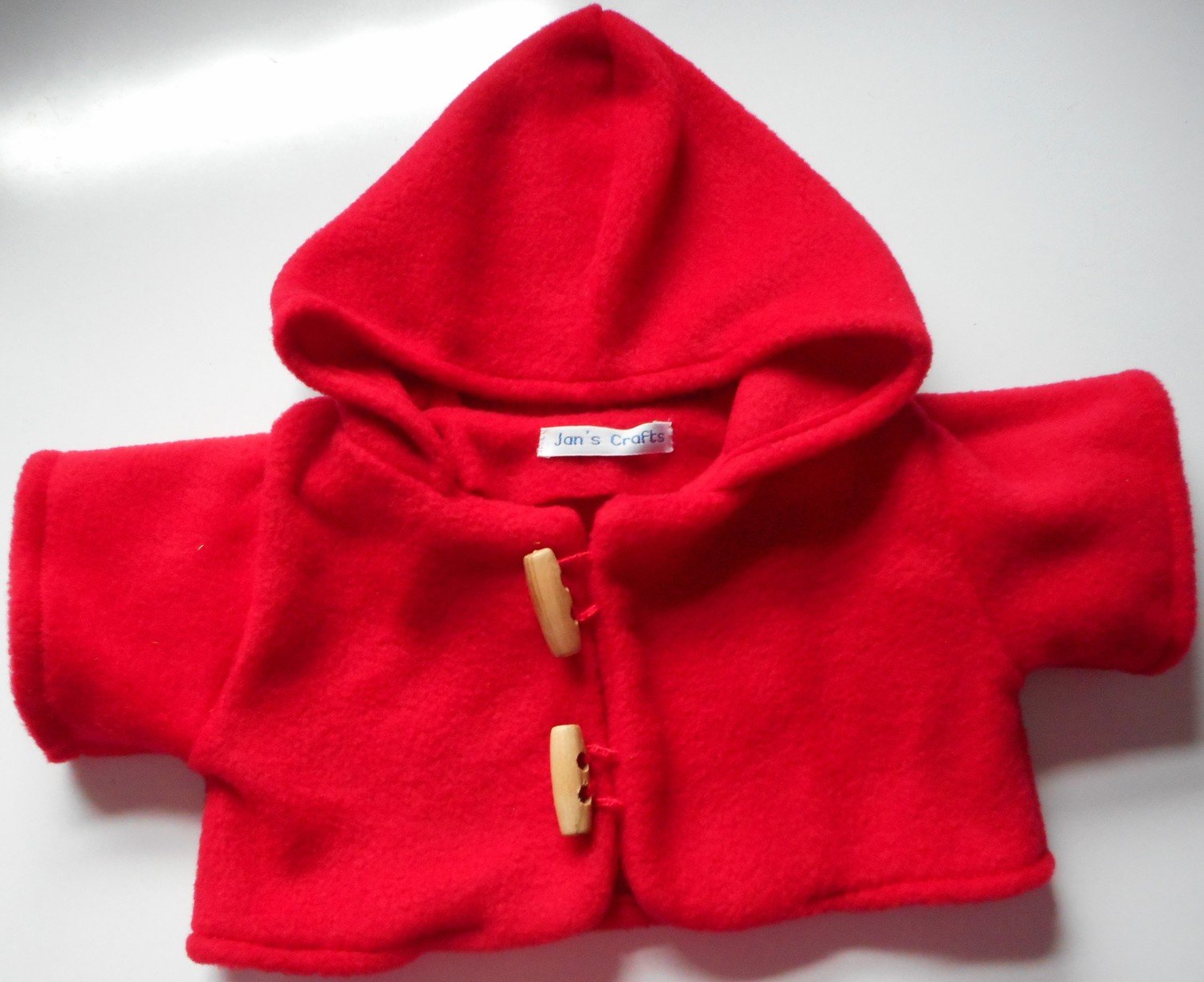 Coat - hooded, red fleece Coat - hooded, red fleece