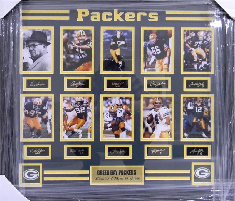 10 Packers Legends - Framed Photos with Autographs 00017