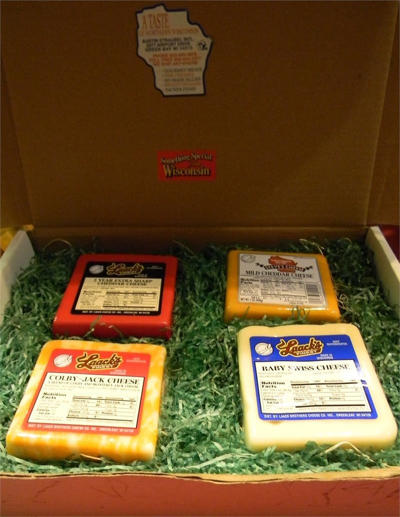 Wisconsin Cheese 4 Block Gift Box 00036