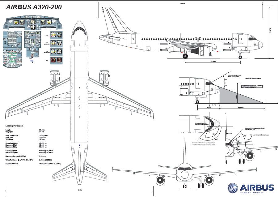 План самолета airbus a320neo