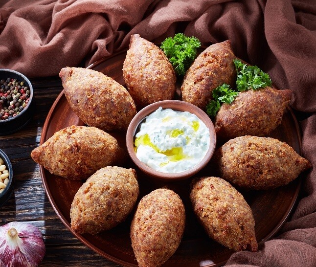 Vegan Kobeba with Chickpeas (10 pcs) كبيبه صيامي بالحمص Vegan Kobeba with Chickpeas (10 pcs) كبيبه صيامي بالحمص
