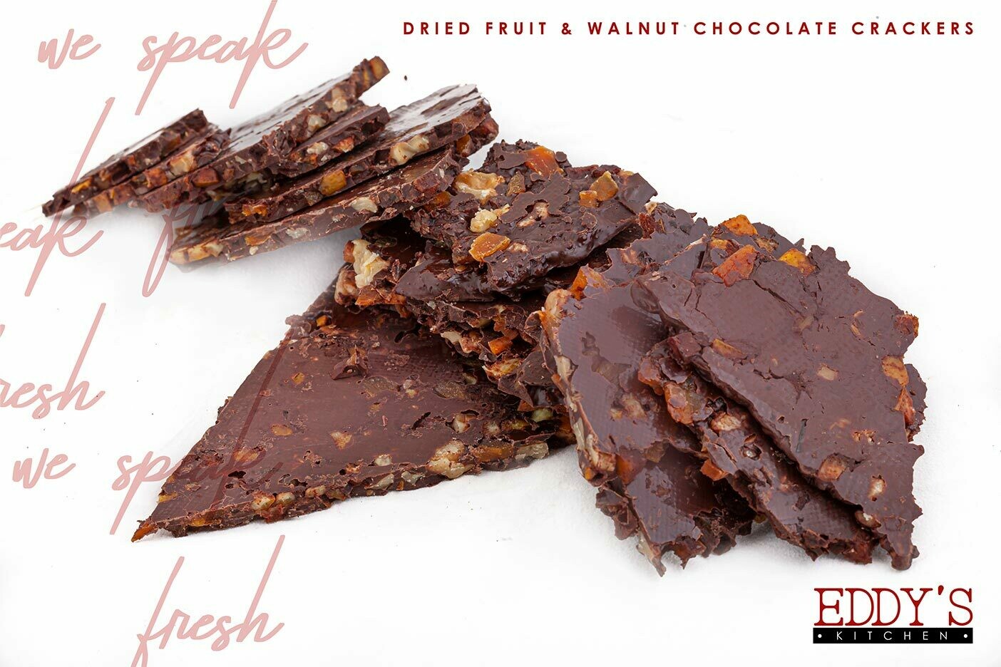 Chocolate Crackers with Dried Fruit & Walnuts (500g) مقرمشات شوكولا بالفواكه المجففه وعين جمل Chocolate Crackers with Dried Fruit & Walnuts (500g) مقرمشات شوكولا بالفواكه المجففه وعين جمل