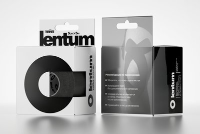 К-тейп Lentum, 5см×5м, черный К-тейп Lentum, 5см×5м, черный