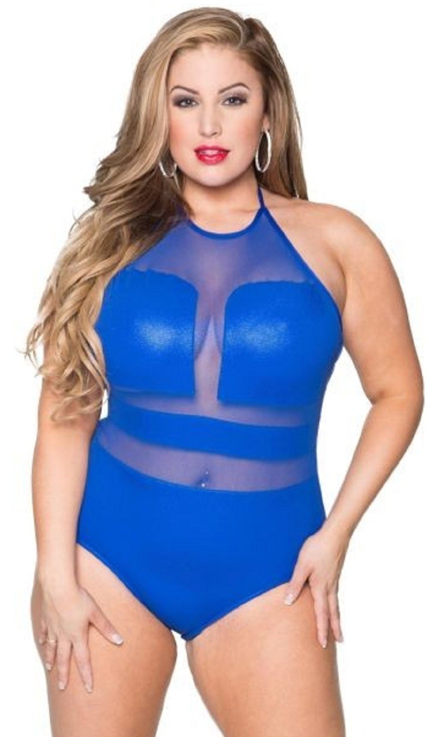 royal blue plus size swimsuit