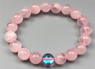 Rose quartz mystic aura elastic gemstone bracelet Rose quartz mystic aura elastic gemstone bracelet
