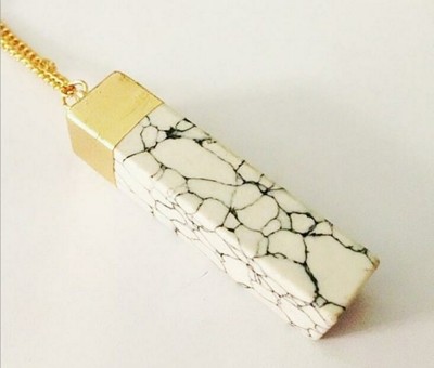 Marble Rectangle Necklace Pendant Marble Rectangle Necklace Pendant