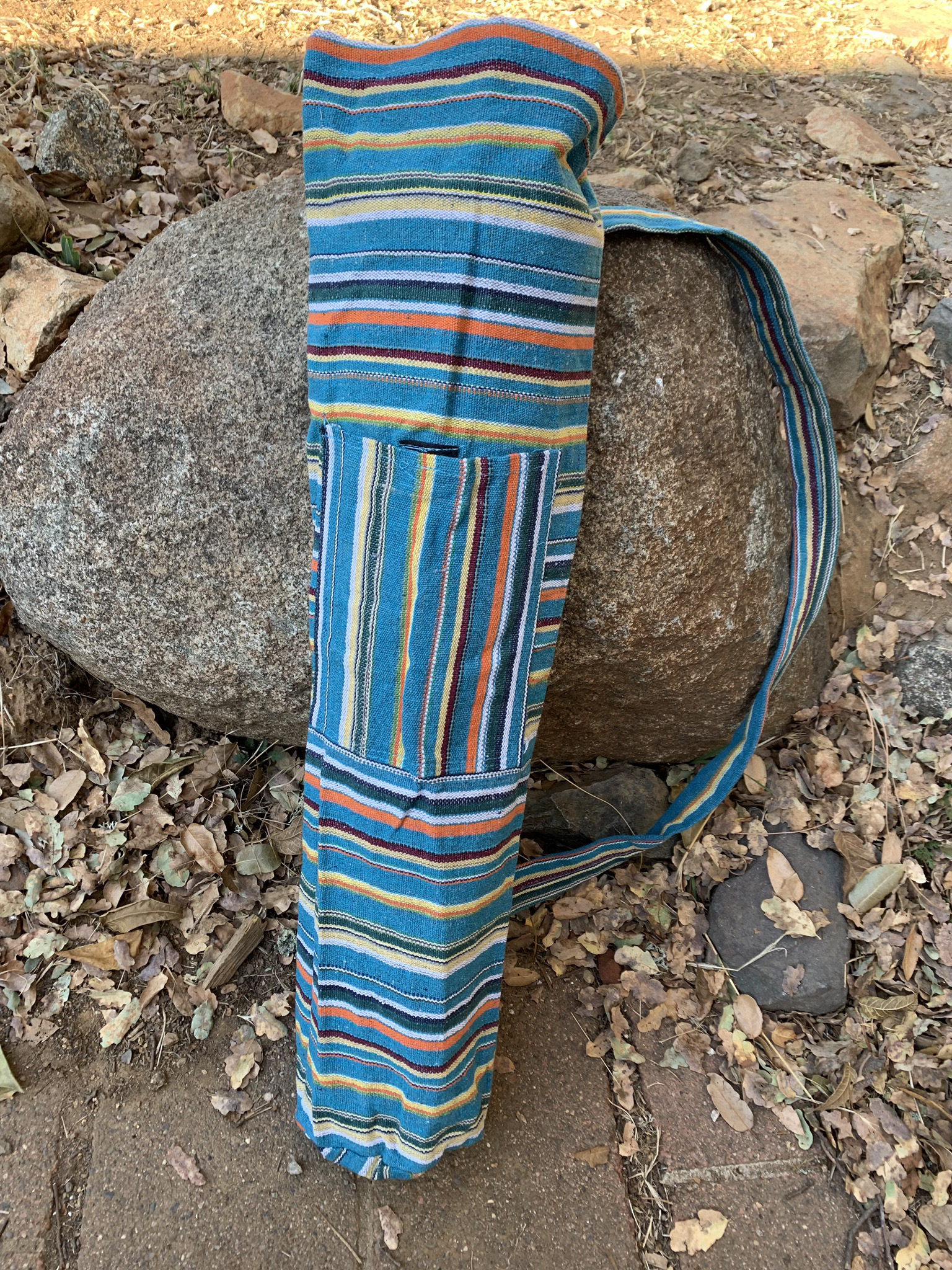 Blue Striped Yoga Mat Bag 00053
