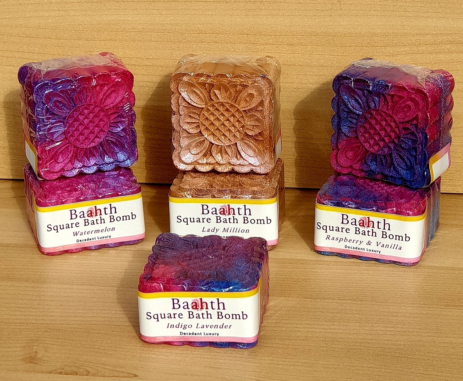 Square hand painted bath bombs Square hand painted bath bombs