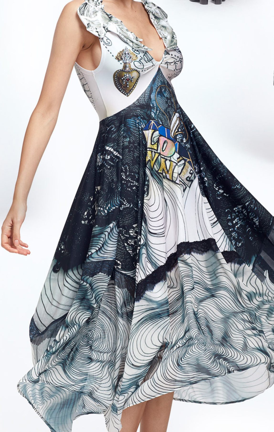 IPNG: Love Me Black Sweetheart Asymmetrical Maxi Dress (Some Ship Immed!)