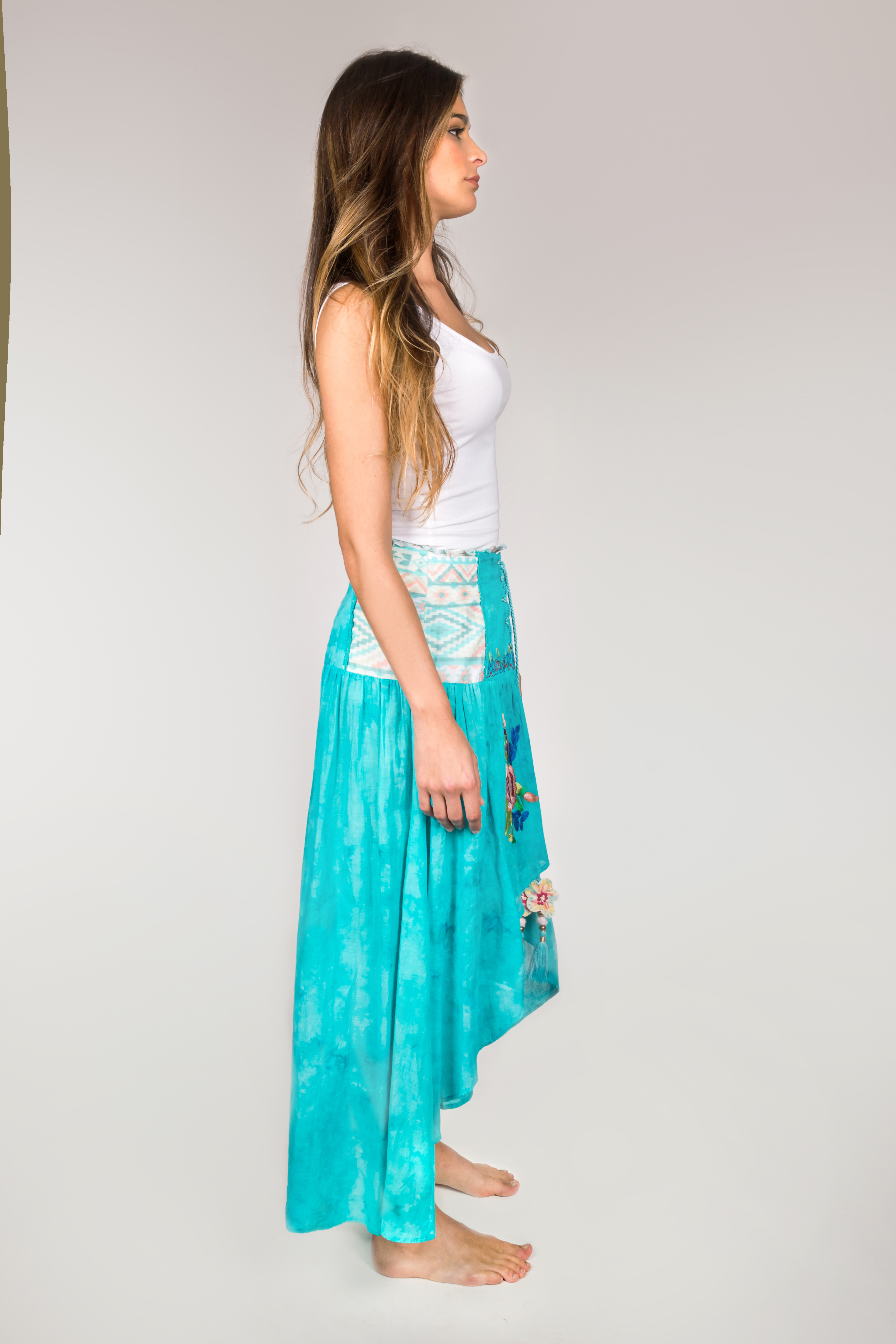 Shoklett: High Low Corset Waist Sea Flower Skirt Sherlyn (1 Left!)