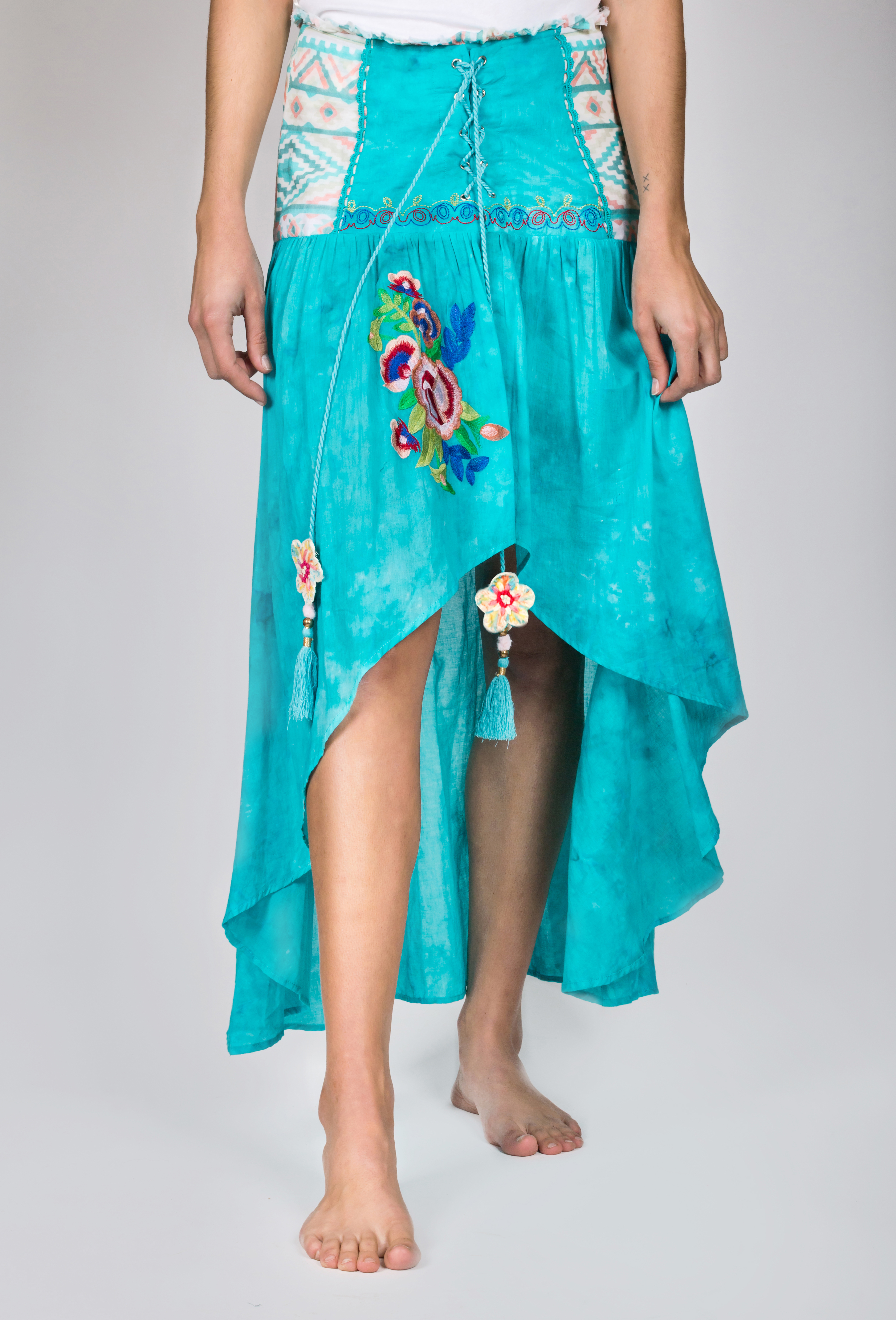 Shoklett: High Low Corset Waist Sea Flower Skirt Sherlyn (1 Left!) SHOKLETT_23S19SK