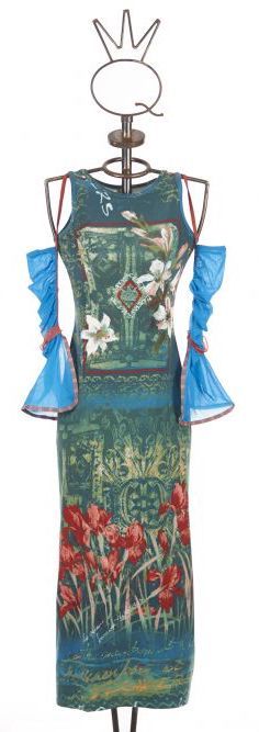 Save The Queen Italy: Monet Garden With Tulip Sleeves Dress STQ_TULIP_N1