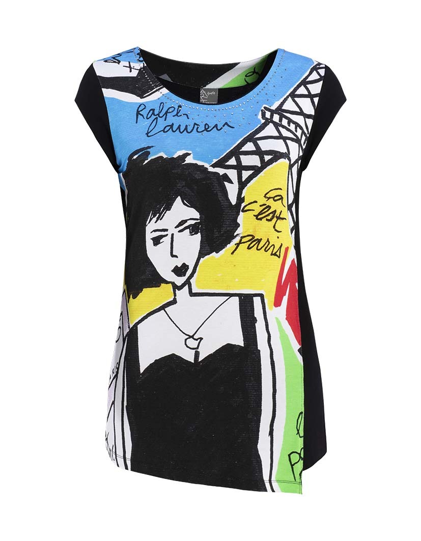 Dolcezza Simply Art: Pretty Lady In Paris Asymmetrical Art Tunic SOLD OUT DOLCEZZA_SIMPLY_ART_19702
