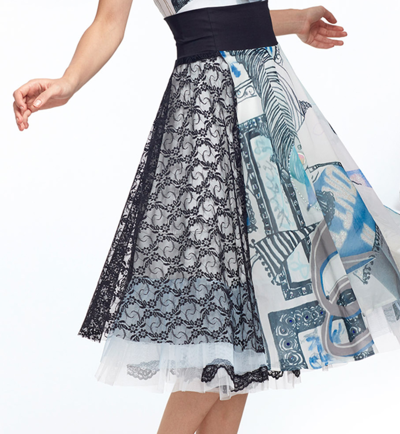 IPNG: Love Me Black Shiffon Midi Skirt IPNG_LMBSKS-082
