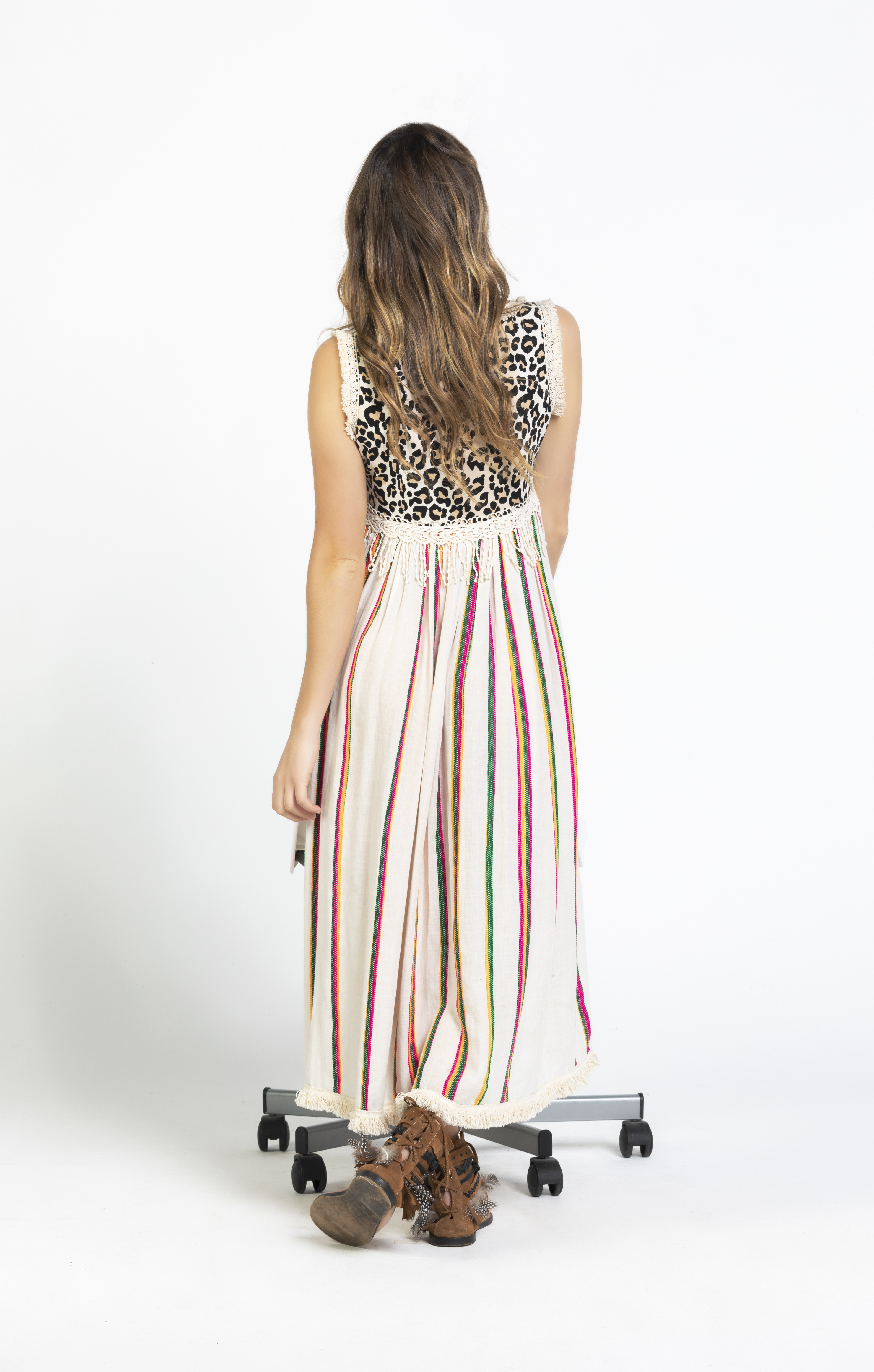 Savage culture: Pink Leopard Boho Maxi Dress