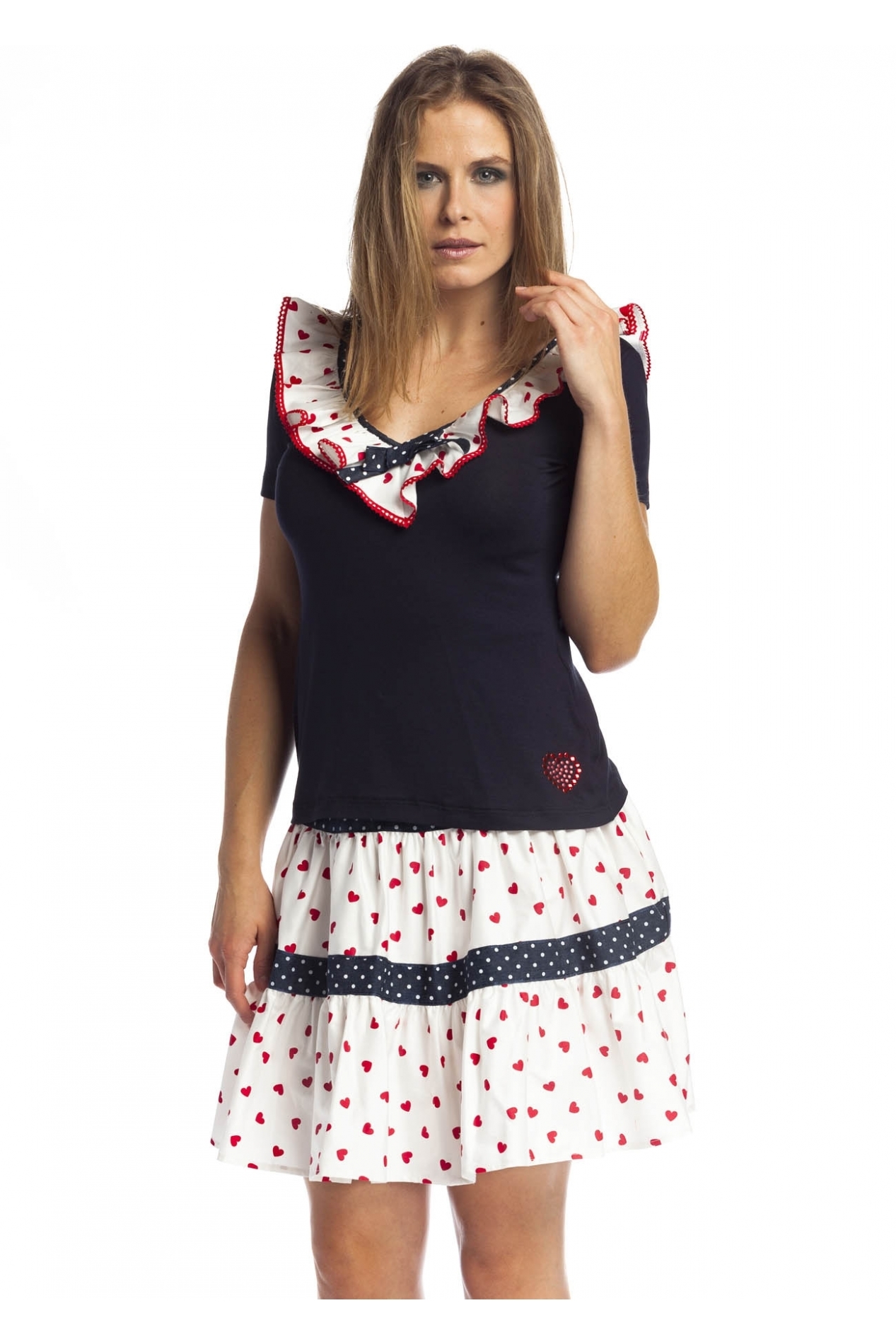 Rosalita McGee: Playful Sailor Tiara Cotton Top (2 Left!)