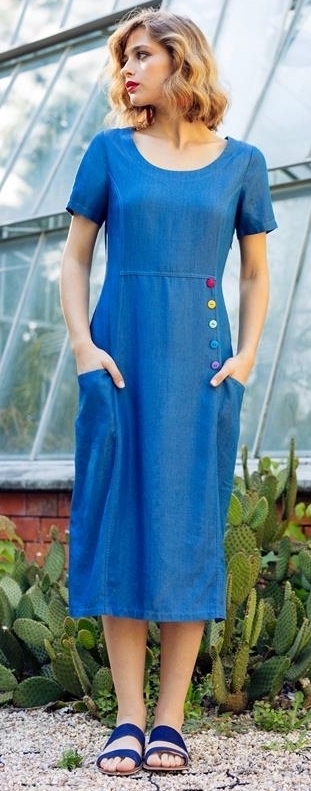Maloka: Soft Denim Midi Dress Bernice