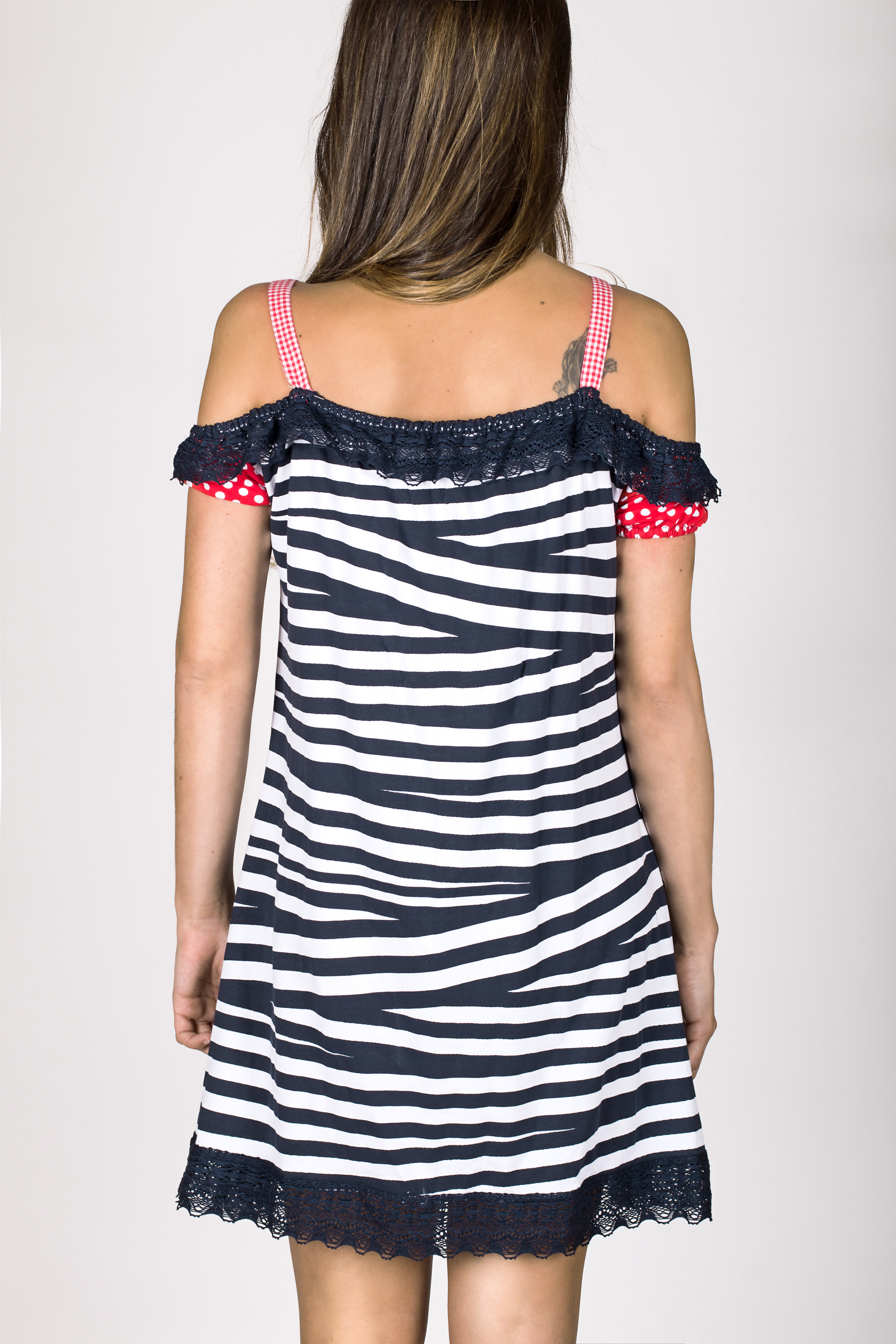 Shoklett Spain: Pink Coral Cotton Ruffled Short Dress Zoey SOLD OUT
