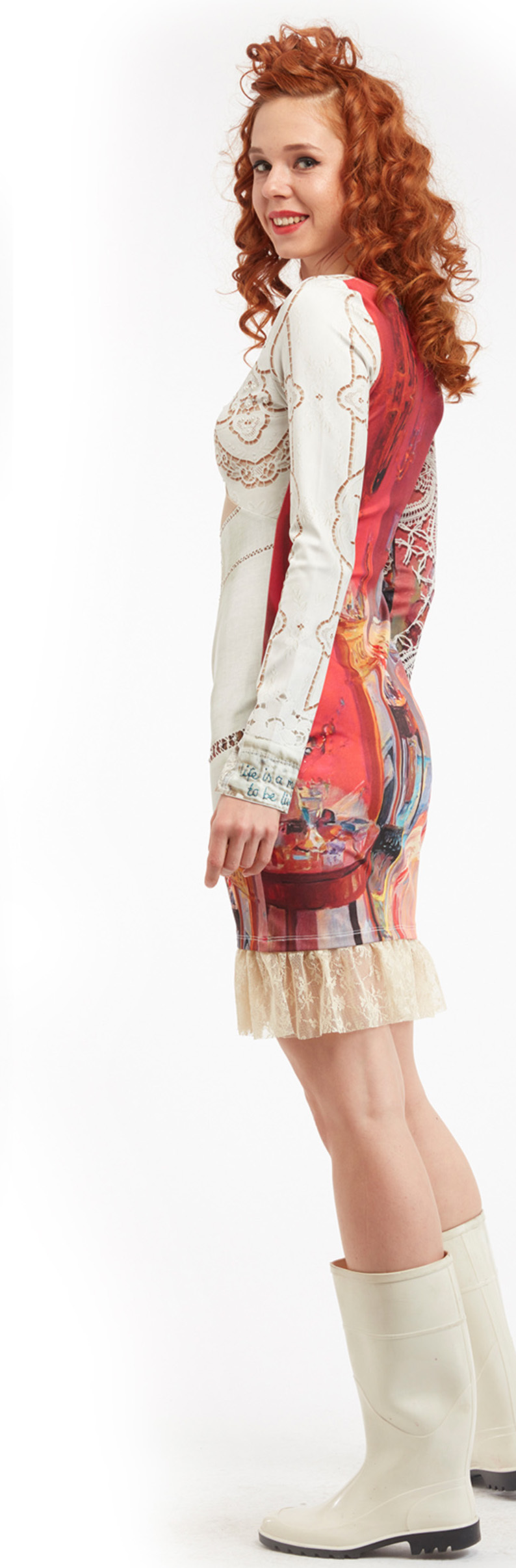 IPNG: Snapshot Of Poetic Layers Pink Living Room Illusion Dress