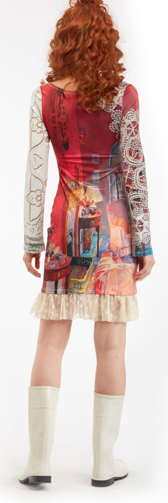 IPNG: Snapshot Of Poetic Layers Pink Living Room Illusion Dress