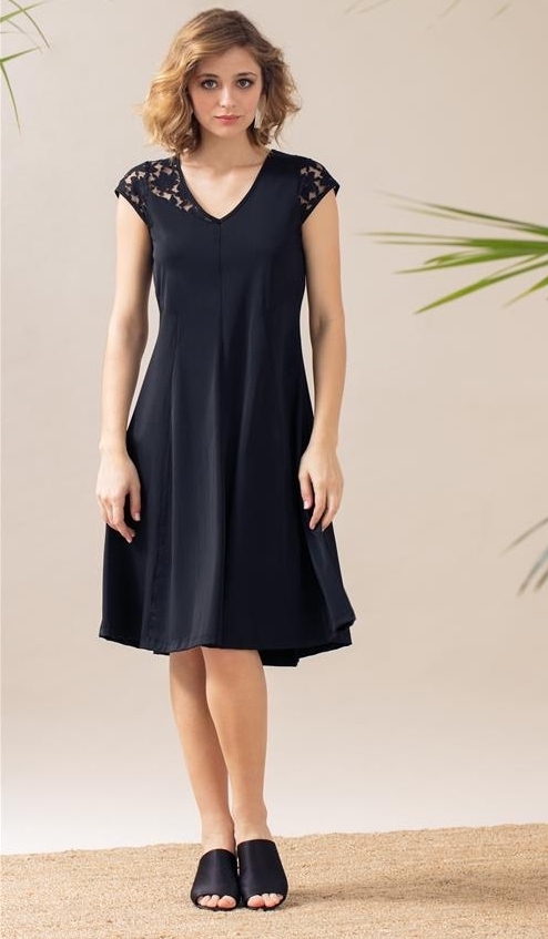 Maloka: Black Rose Flared Midi Dress SOLD OUT MK_KARINE_N