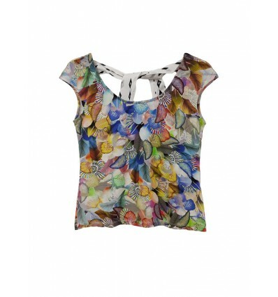 Paul Brial: Colors Of The Water Lily Tie Back Top (1 Left!) PB_CHIMERE_N