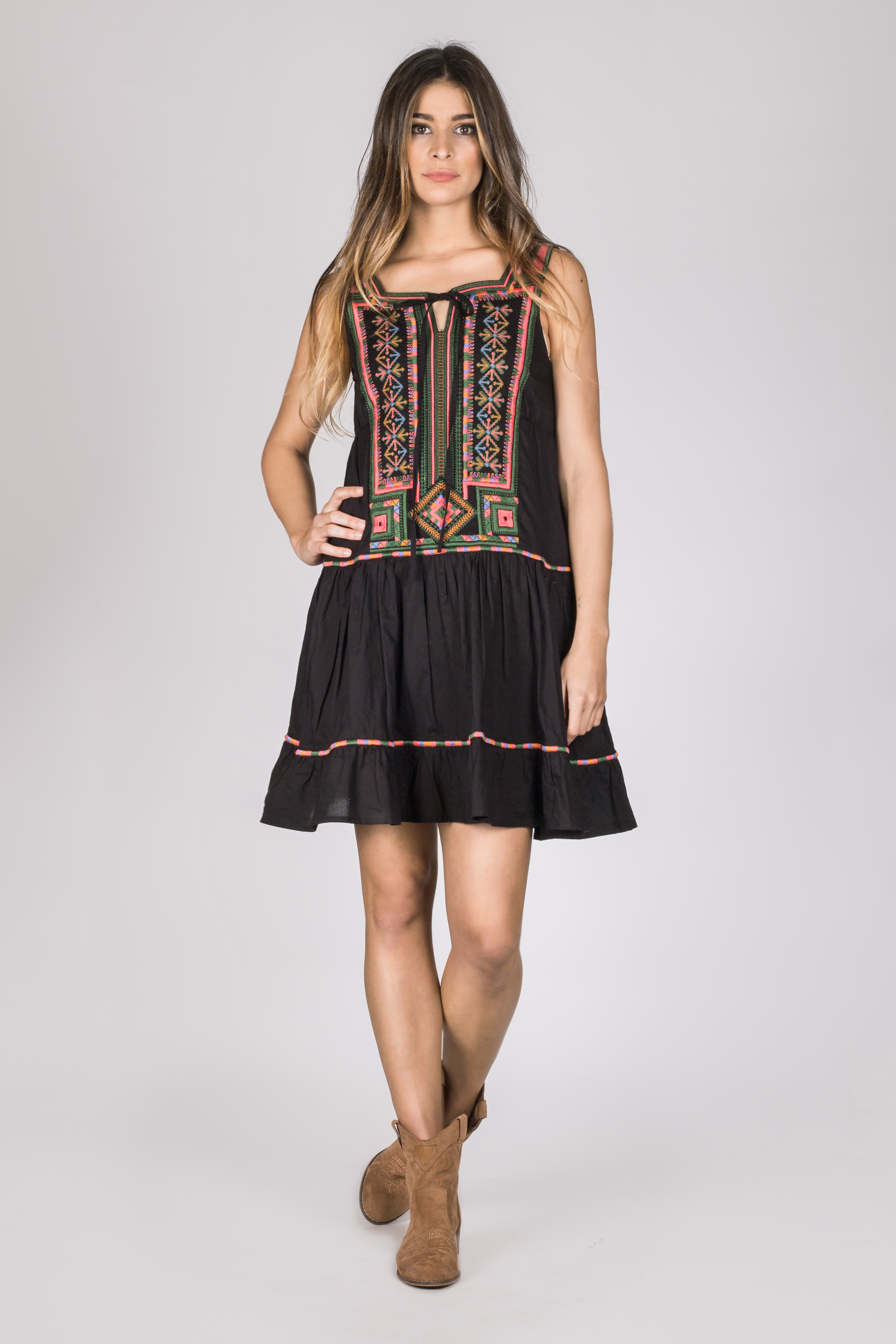 Shoklett: Little Black Embroidered Boho Dress SOLD OUT SHOKLETT_10170S19DR