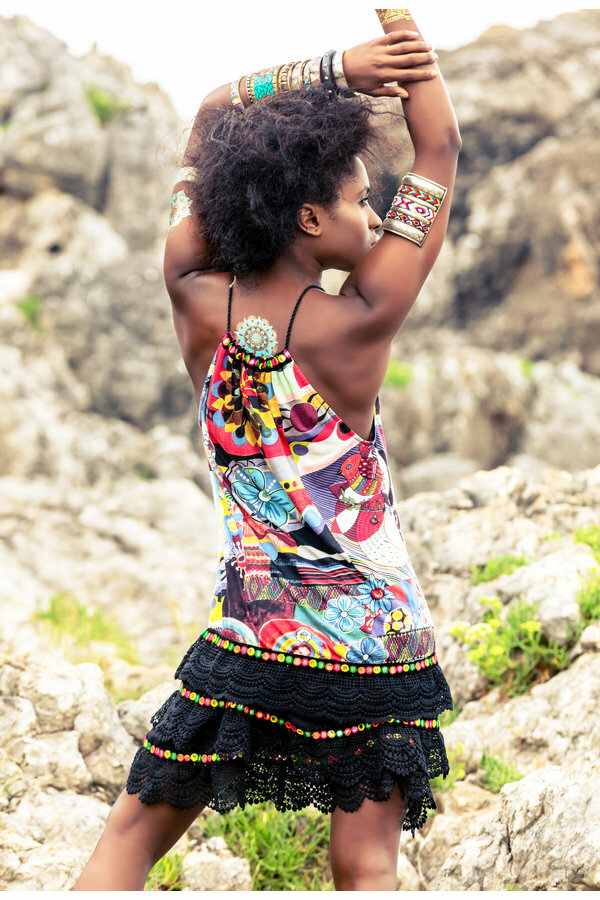 Savage Culture: Prism Flower Pom Pom Dress/Tunic