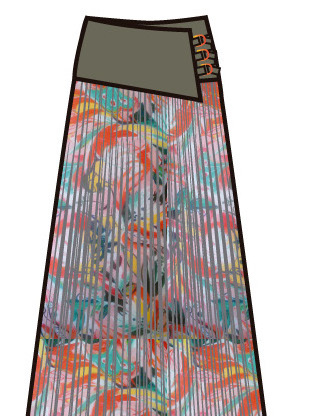 Paul Brial: Tropical Champagne Art Midi Skirt