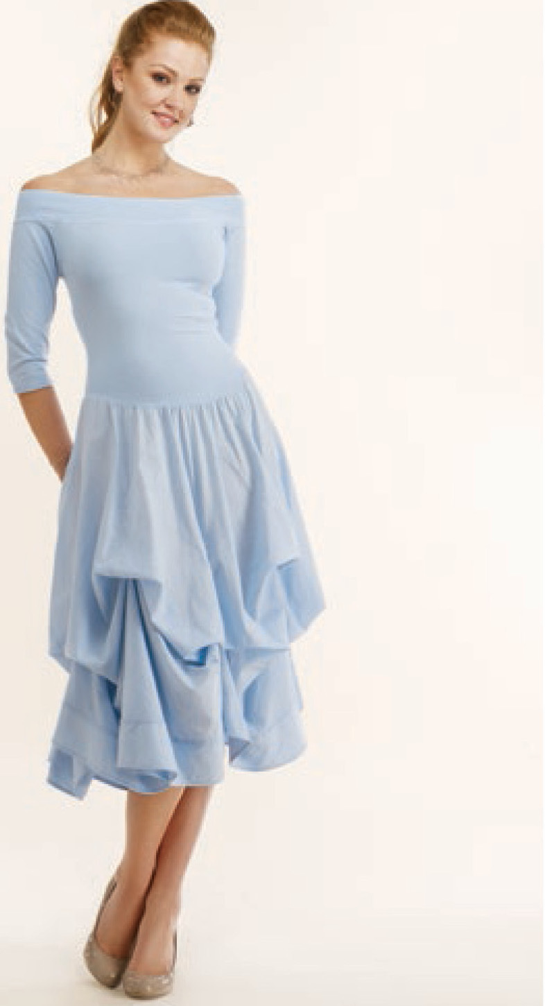 Luna Luz: Tied & Dyed Off The Shoulder Godet Dress (Ships Immed, 1 Left in Angel Blue!) LL_393T_wpoof_withoutpoof_N6