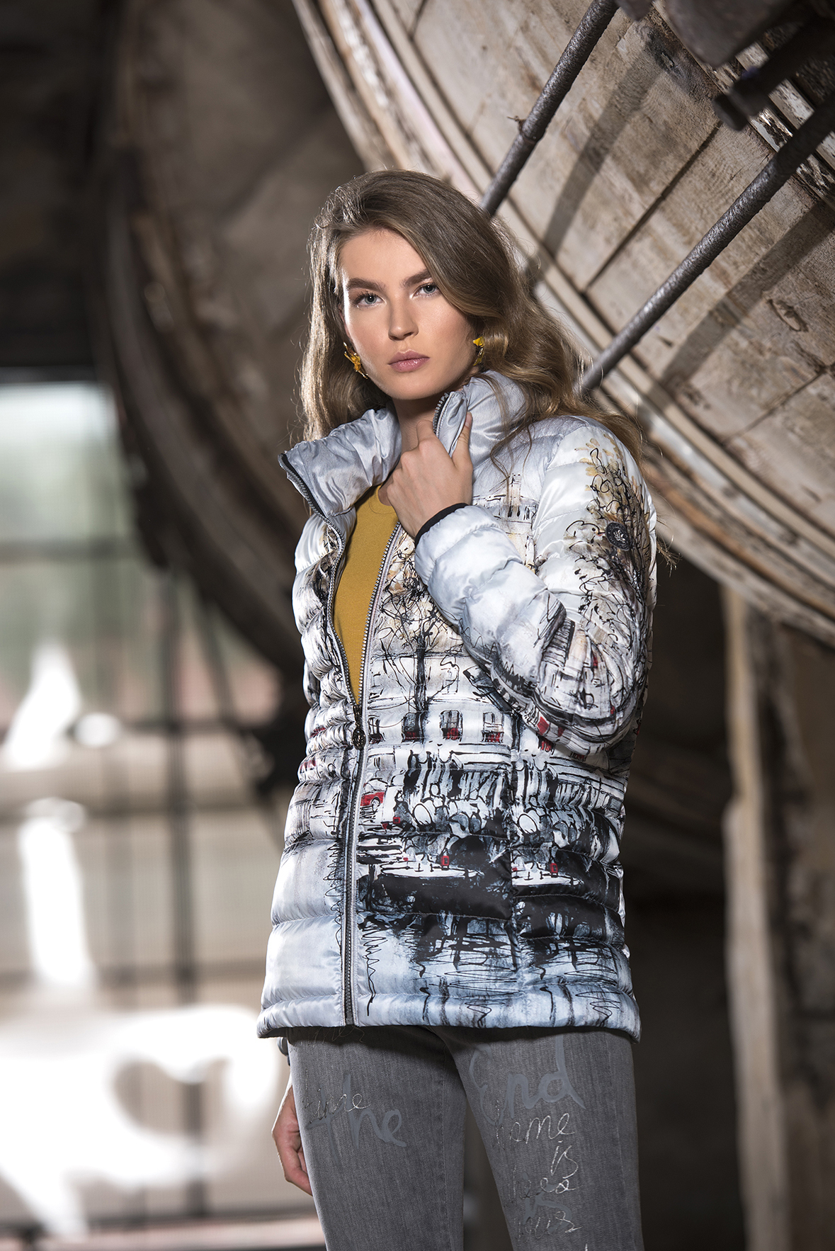 Simply Art Dolcezza: Parisian Life Abstract Art Puffer Jacket SOLD OUT Dolcezza_SimplyArt_59821_N
