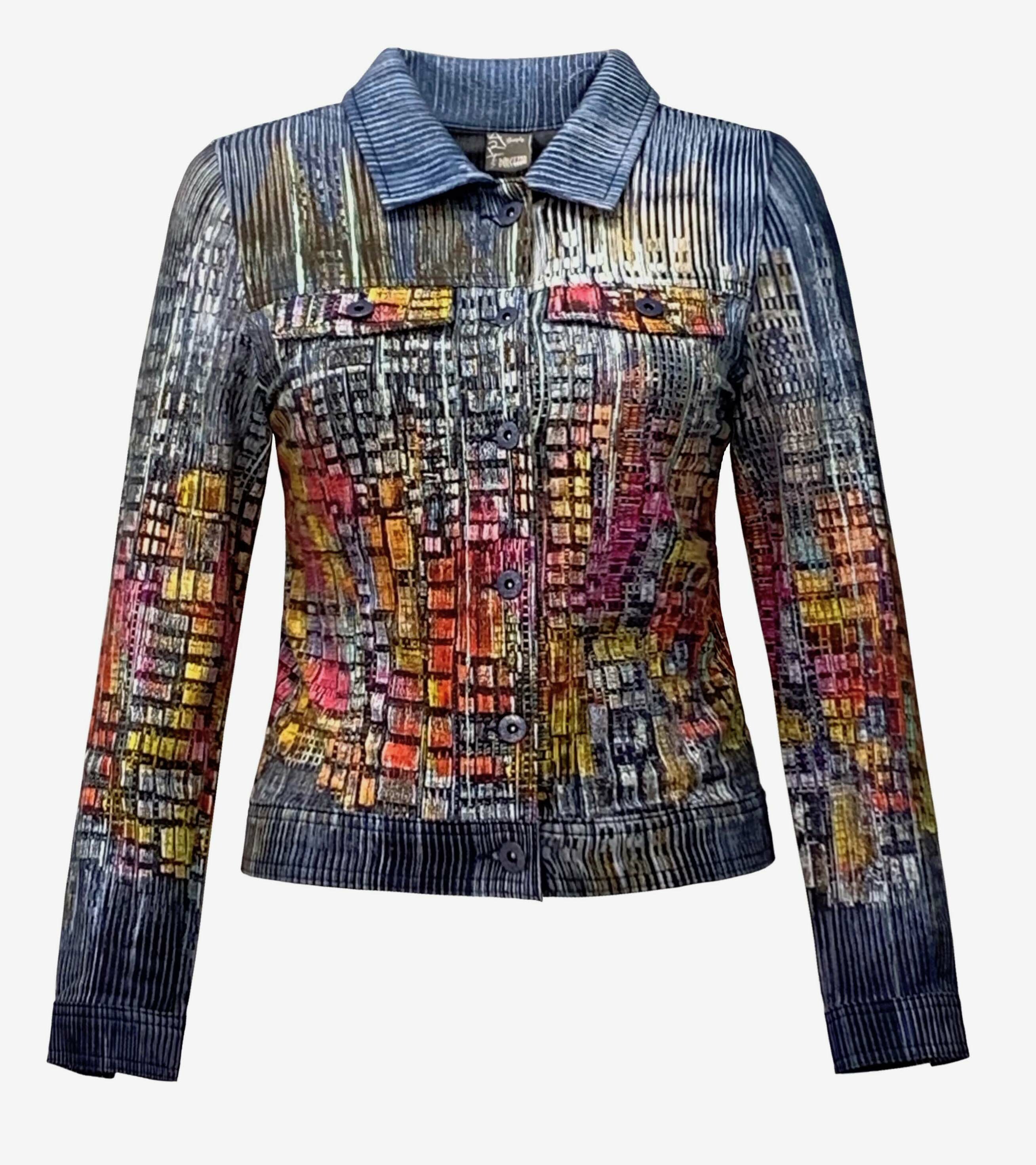 Simply Art Dolcezza: Papillons Of The Night Abstract Art Soft Denim Jacket SOLD OUT Dolcezza_SimplyArt_59735_N