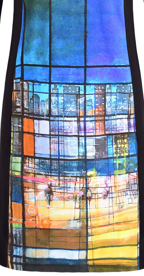 Simply Art Dolcezza: Colors Of Ville La Nuit Abstract Art Dress (1 Left!)