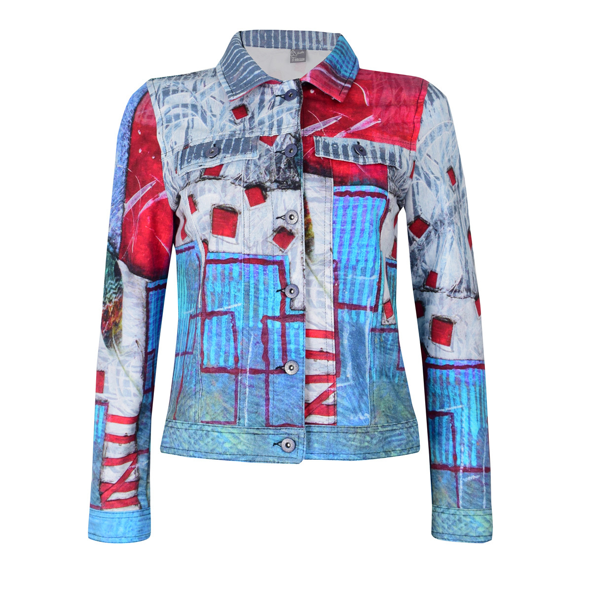 Simply Art Dolcezza: Only Love Spiritually Square Soft Denim Abstract Art Jacket Dolcezza_Simplyart_59665