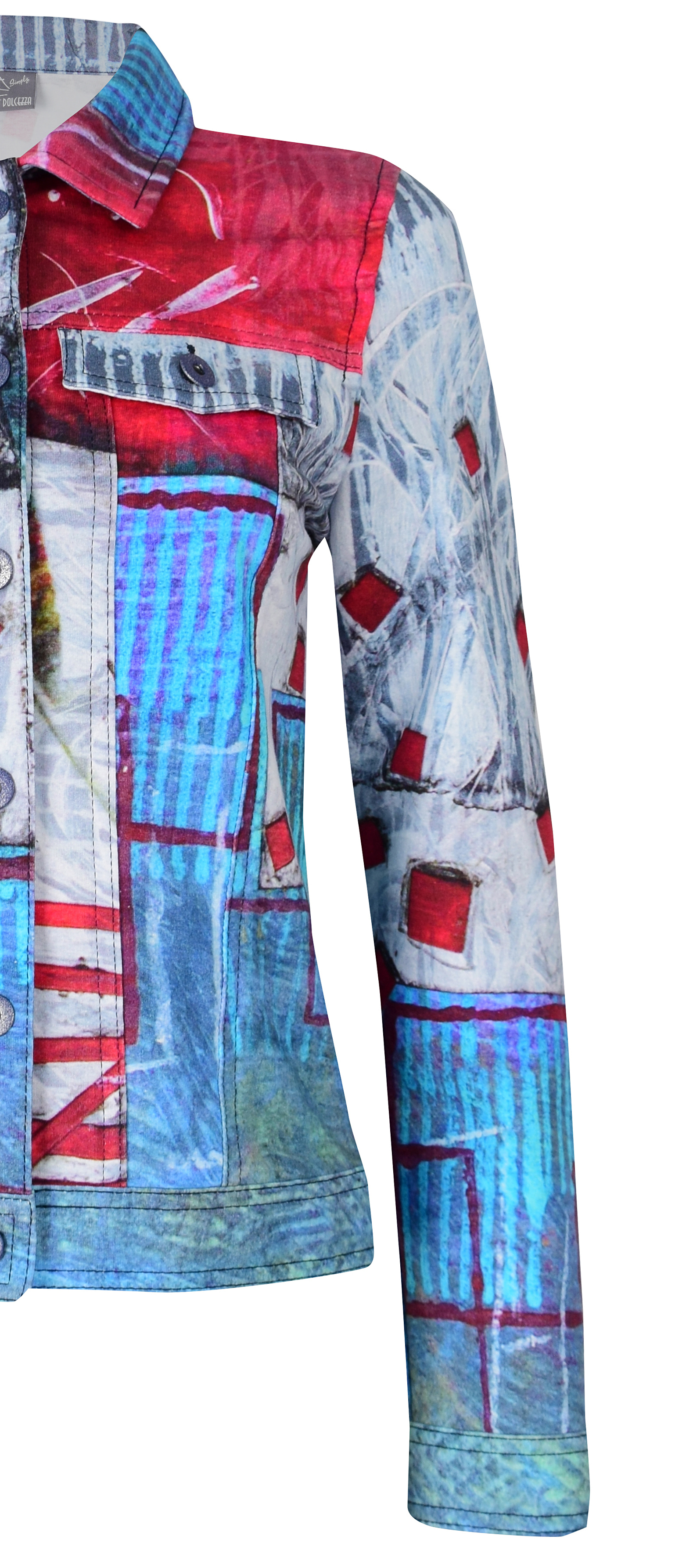 Simply Art Dolcezza: Only Love Spiritually Square Soft Denim Abstract Art Jacket
