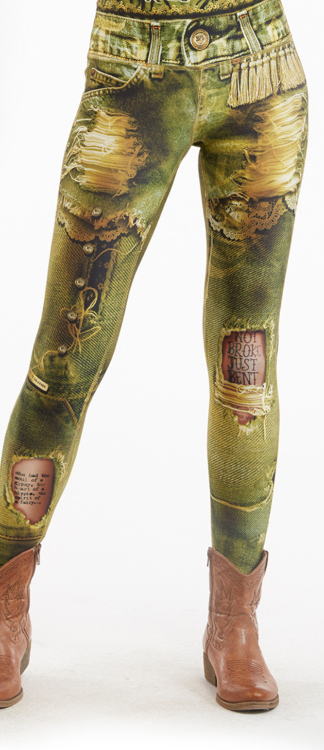 IPNG: Love Letter Ripped Jean Illusion Legging (Many Colors!)