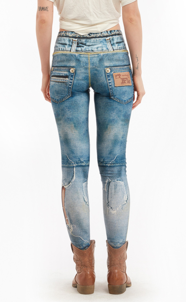 IPNG: Love Letter Ripped Jean Illusion Legging (Many Colors!)