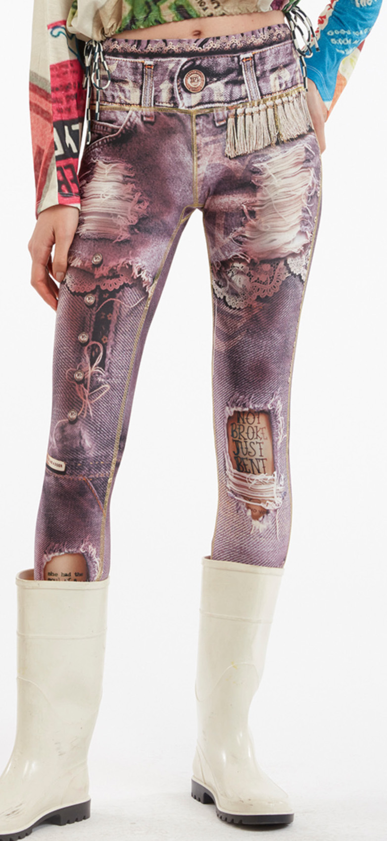 IPNG: Love Letter Ripped Jean Illusion Legging (Many Colors!)
