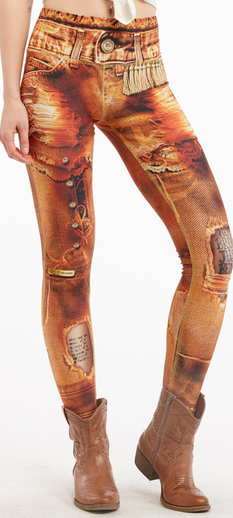 IPNG: Love Letter Ripped Jean Illusion Legging (Many Colors!)