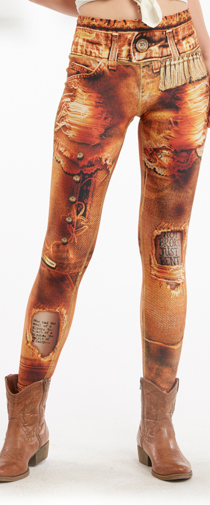 IPNG: Love Letter Ripped Jean Illusion Legging (Many Colors!)